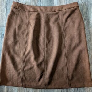 LANE BRYANT Pencil Skirt Brown Faux Suede Plus Size 18
